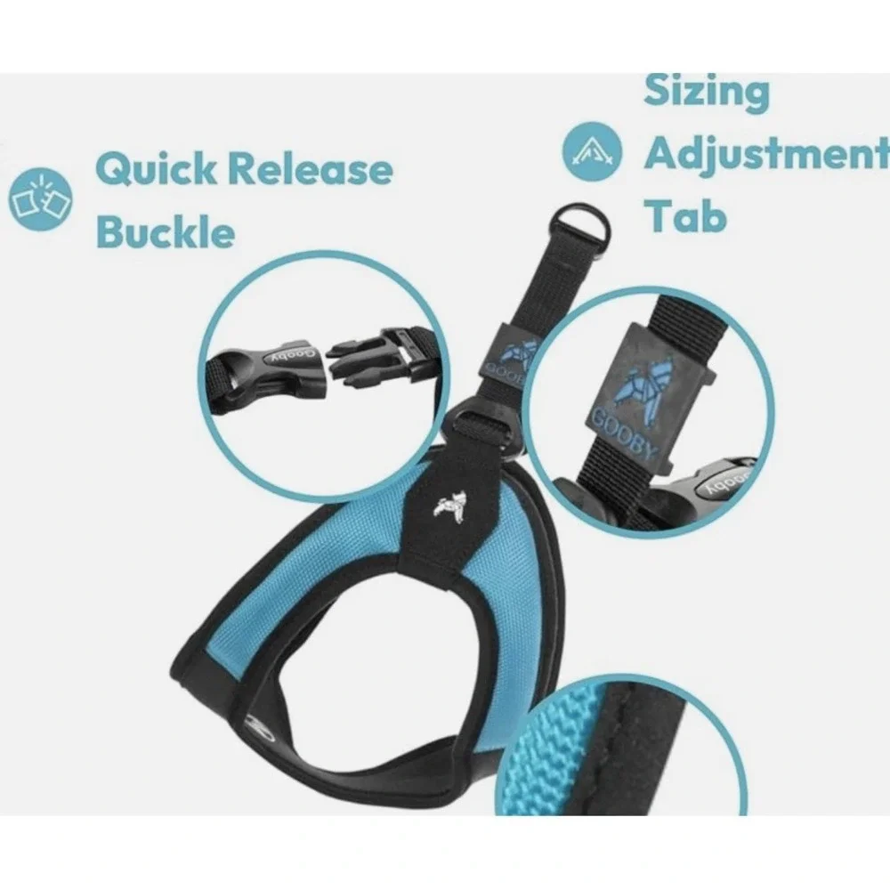 No-Pull Dog Harness - Gooby Escape Free, Easy Fit Harness, Turquoise,‎ Large USA